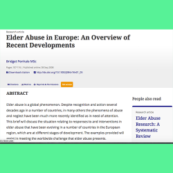 41. Elder abuse in Europe: an overview of recent developments