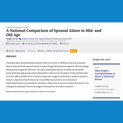 103. A national comparison of spousal abuse in mid-and old age